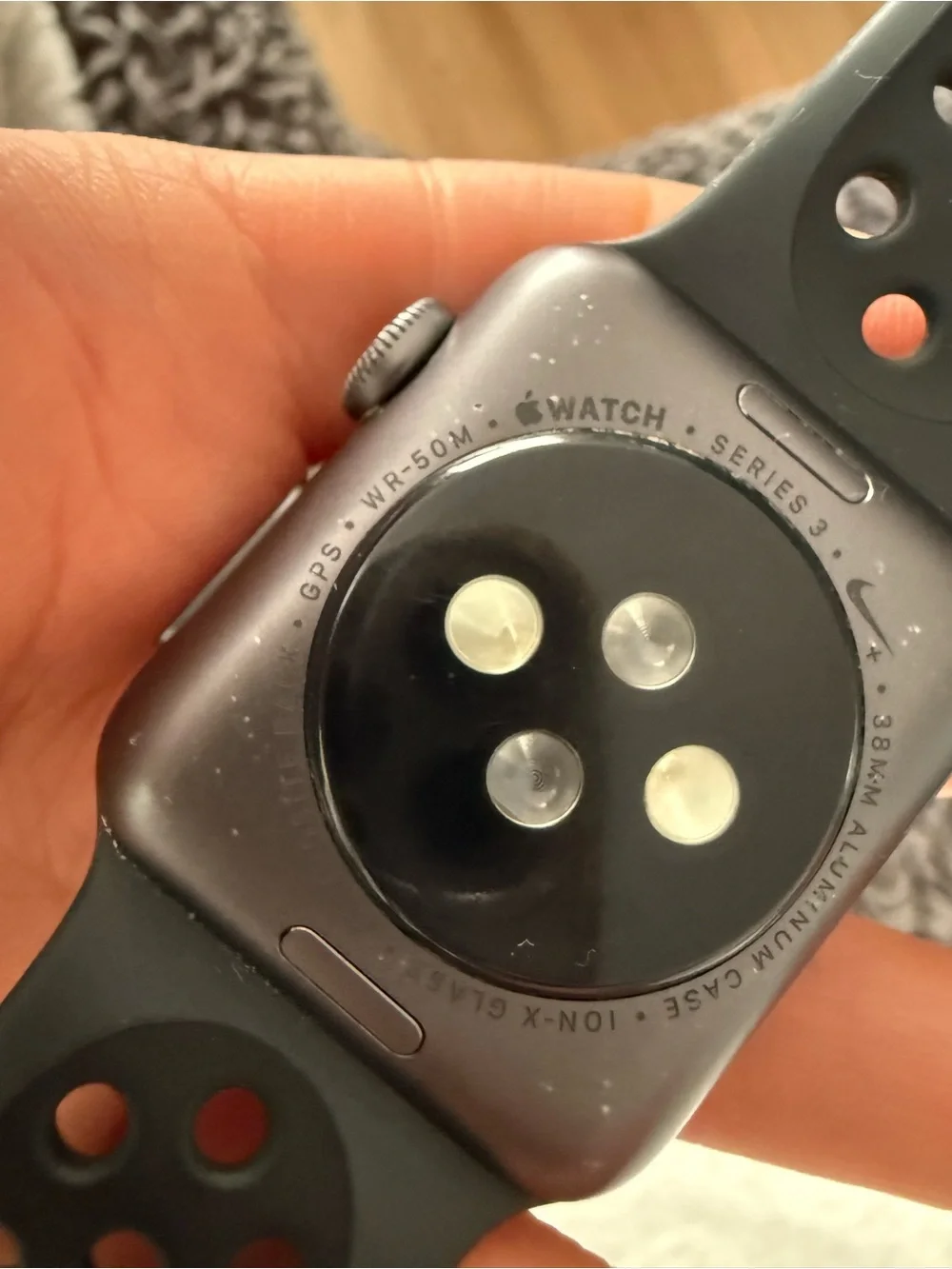 38MM Apple Watch NIKE SERIES 3 with Black Perforated Sport Band